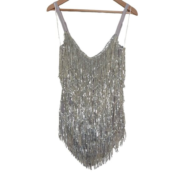 Miss Lola Dresses & Skirts - Lola Sequin Fringe Mini Dress